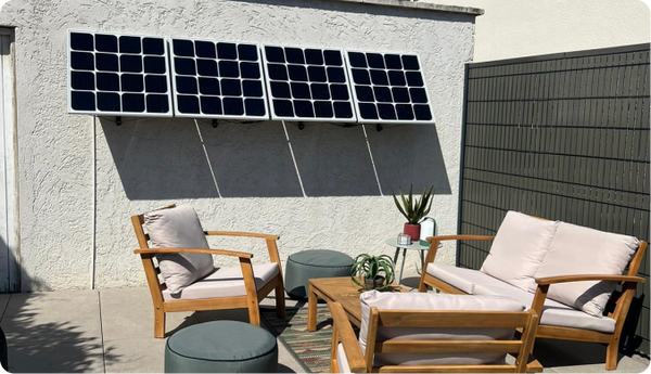 installation kit solaire sur une terrasse